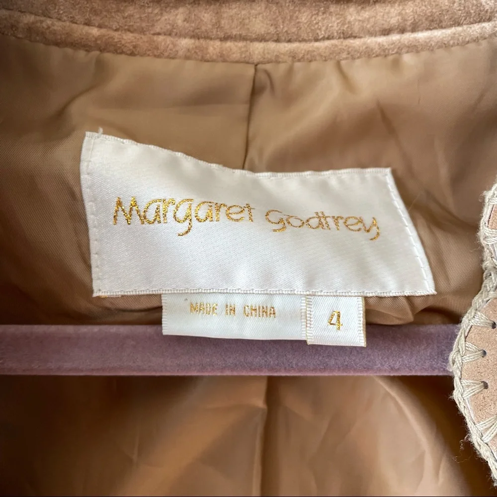 Margaret Godfrey Vintage Laser Cutout Suede Leather Jacket - Picture 5 of 11